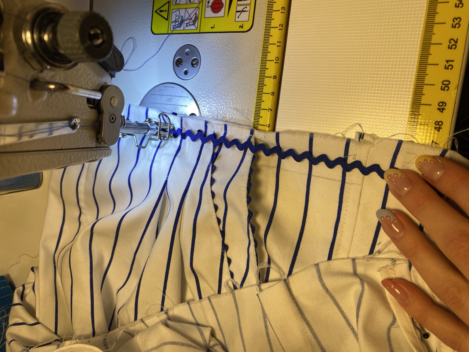 Garment repair in progress